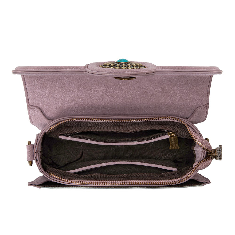 Trinity Ranch Cowhide Floral Cutout Crossbody Bag