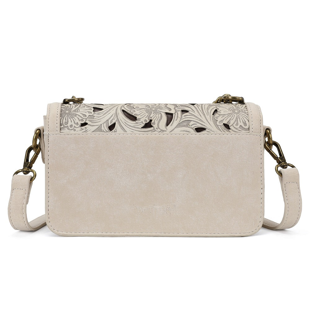 Trinity Ranch Cowhide Floral Cutout Crossbody Bag