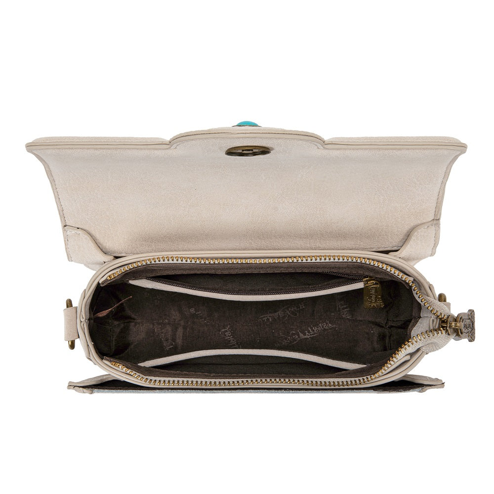 Trinity Ranch Cowhide Floral Cutout Crossbody Bag