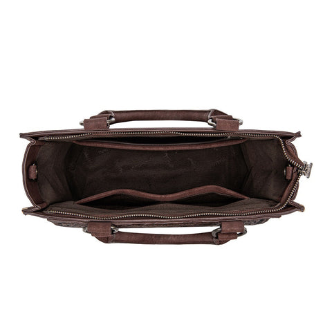 Trinity Ranch Cowhide Tooled Leather Tote Bag