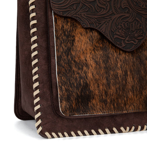 Trinity Ranch Cowhide Tooled Leather Tote Bag