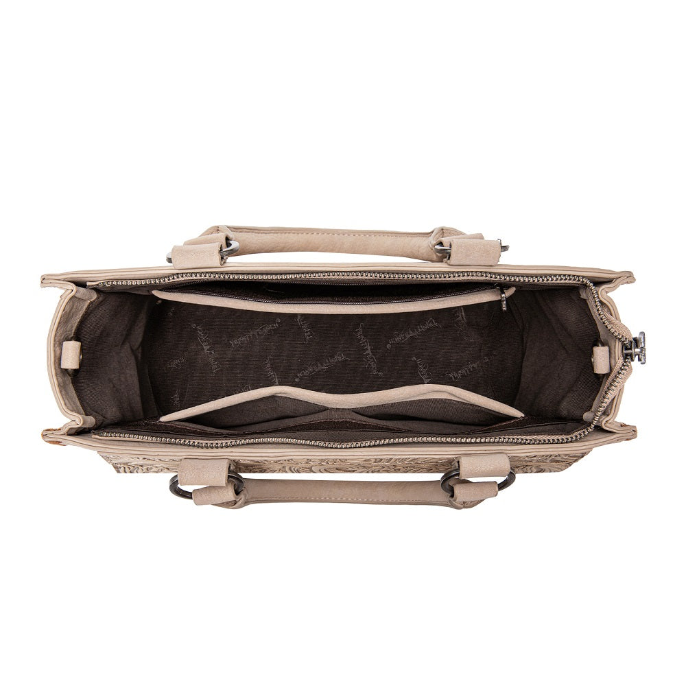 Trinity Ranch Cowhide Tooled Leather Tote Bag