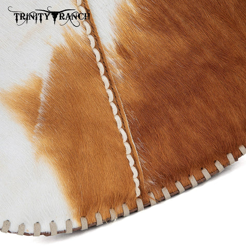 Trinity Ranch Cowhide ＆ Tooled Leather Hobo Crossbody Bag