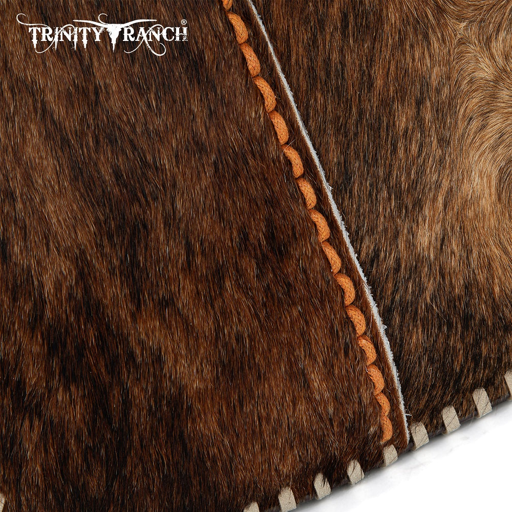 Trinity Ranch Cowhide ＆ Tooled Leather Hobo Crossbody Bag