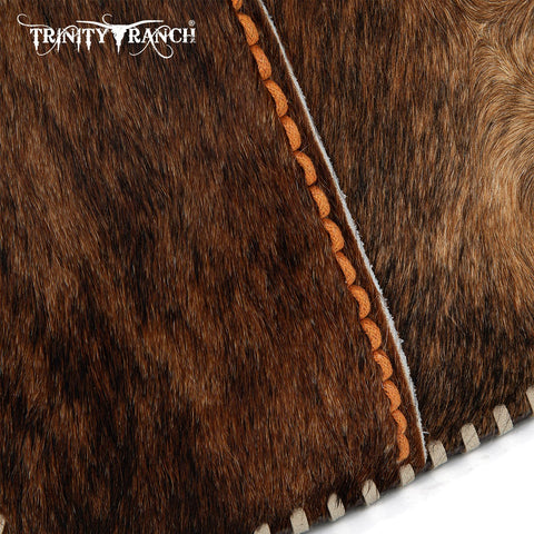 Trinity Ranch Cowhide ＆ Tooled Leather Hobo Crossbody Bag