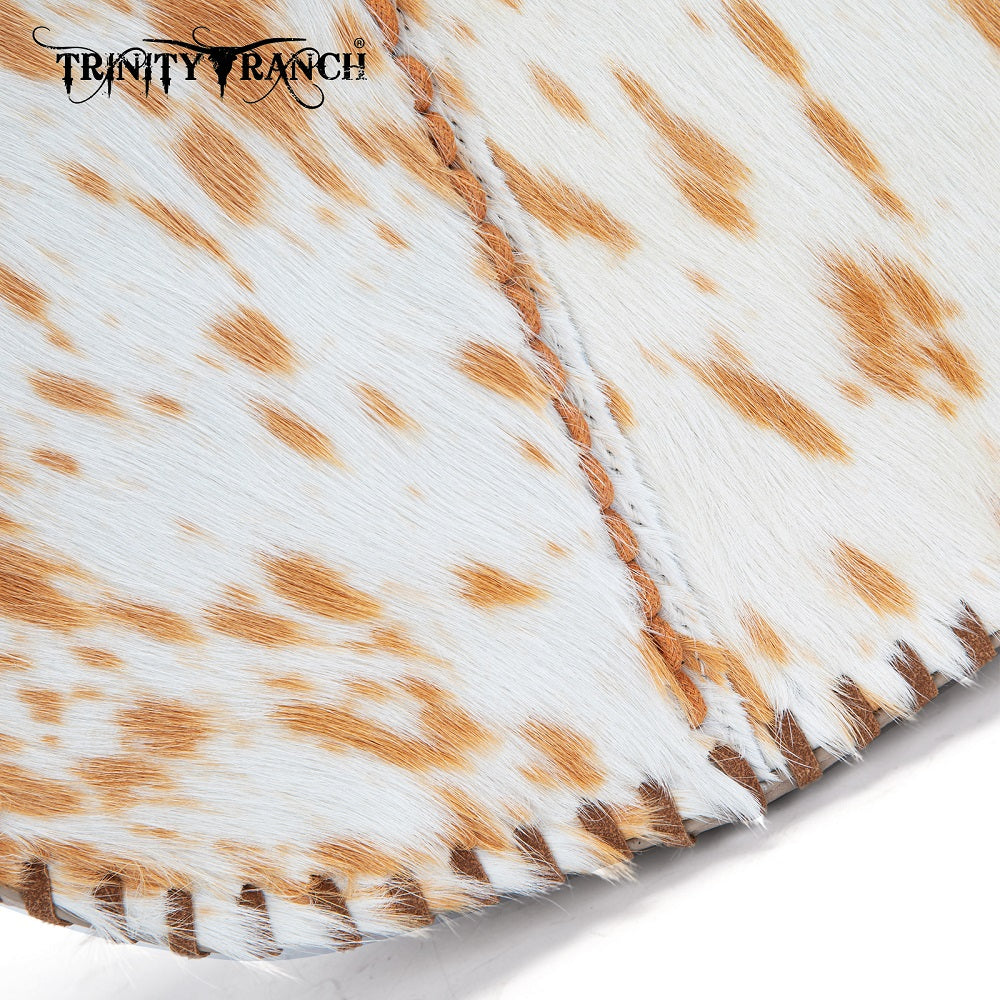 Trinity Ranch Cowhide ＆ Tooled Leather Hobo Crossbody Bag
