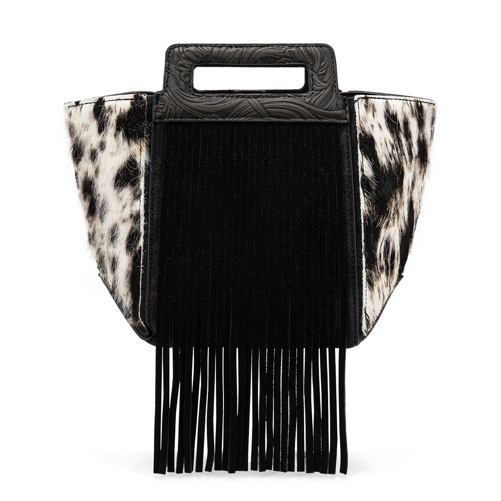 Trinity Ranch Fringe Cowhide Tote Bag