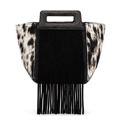 Trinity Ranch Fringe Cowhide Tote Bag