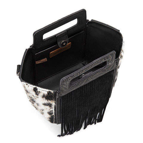 Trinity Ranch Fringe Cowhide Tote Bag
