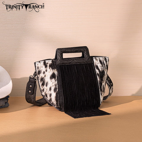 Trinity Ranch Fringe Cowhide Tote Bag