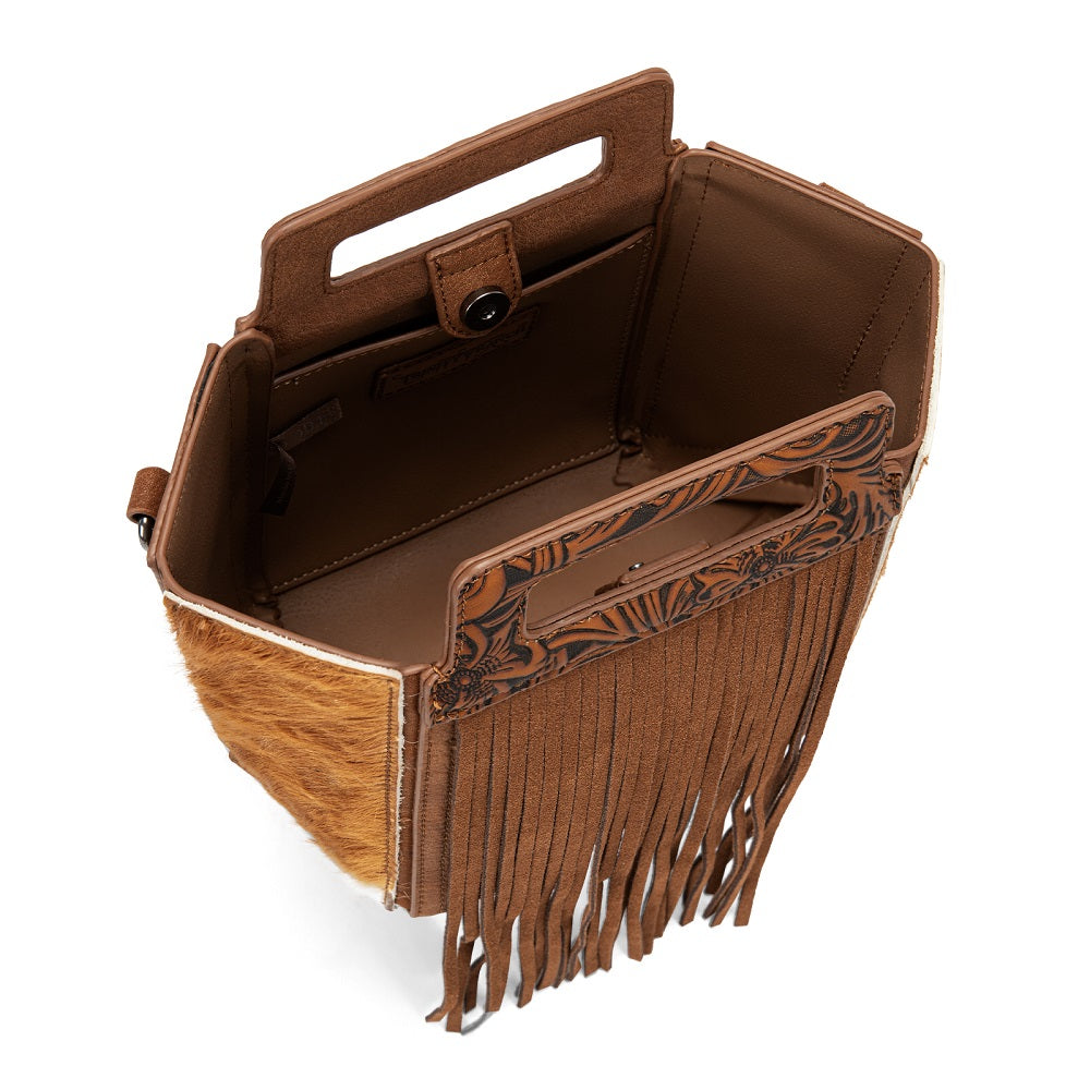Trinity Ranch Fringe Cowhide Tote Bag