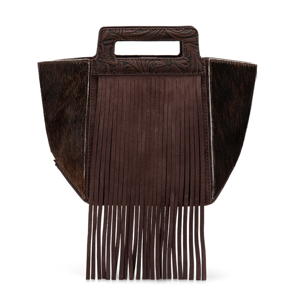 Trinity Ranch Fringe Cowhide Tote Bag