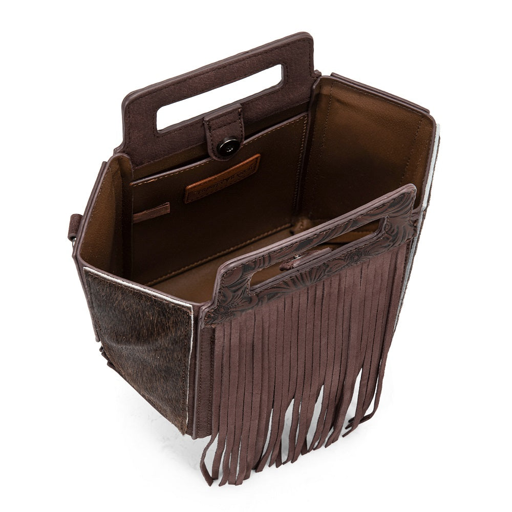 Trinity Ranch Fringe Cowhide Tote Bag