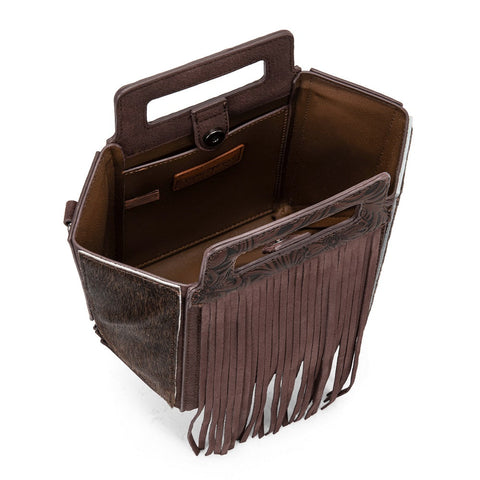 Trinity Ranch Fringe Cowhide Tote Bag