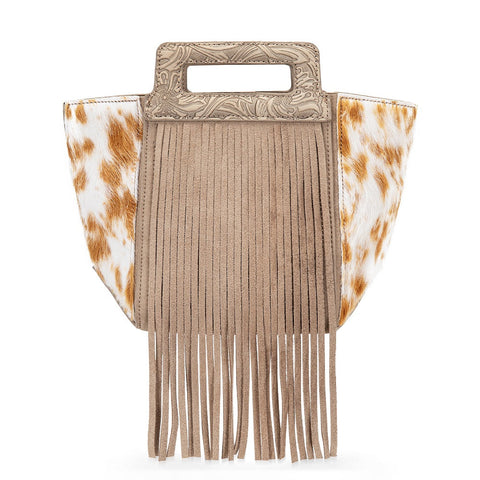 Trinity Ranch Fringe Cowhide Tote Bag