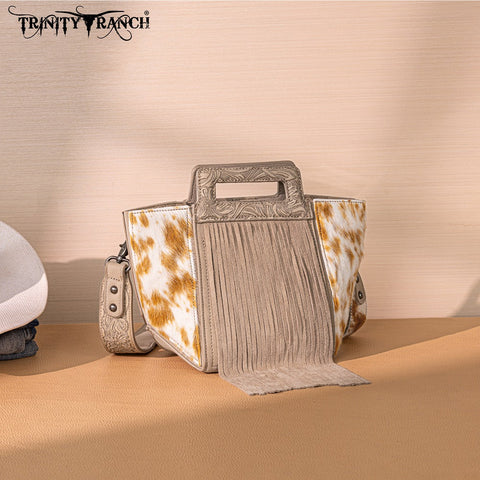 Trinity Ranch Fringe Cowhide Tote Bag