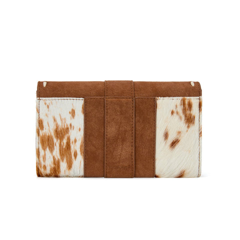 Trinity Ranch Western Cowhide Buckle Crossbody Wallet Bag
