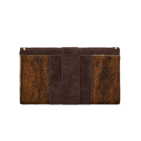 Trinity Ranch Western Cowhide Buckle Crossbody Wallet Bag