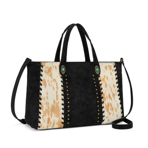 Trinity Ranch Genuine Cowhide Concealed Carry Tote Bag