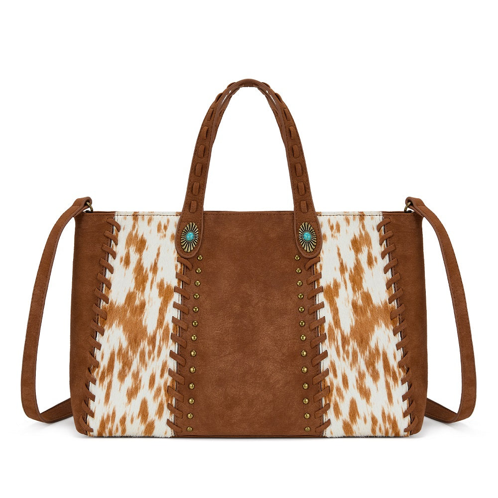 Trinity Ranch Genuine Cowhide Concealed Carry Tote Bag