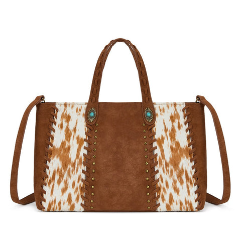 Trinity Ranch Genuine Cowhide Concealed Carry Tote Bag