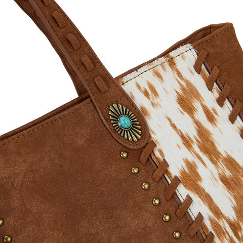 Trinity Ranch Genuine Cowhide Concealed Carry Tote Bag