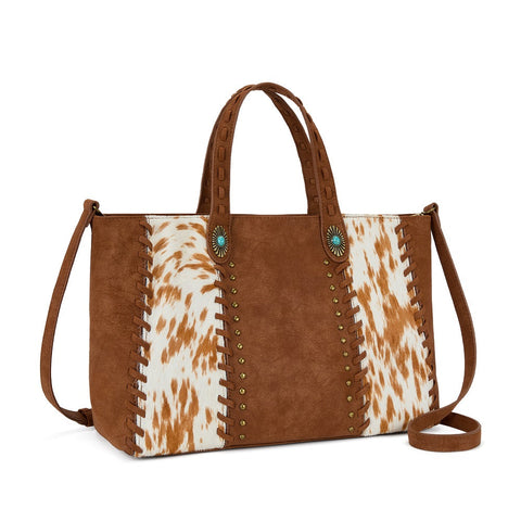 Trinity Ranch Genuine Cowhide Concealed Carry Tote Bag