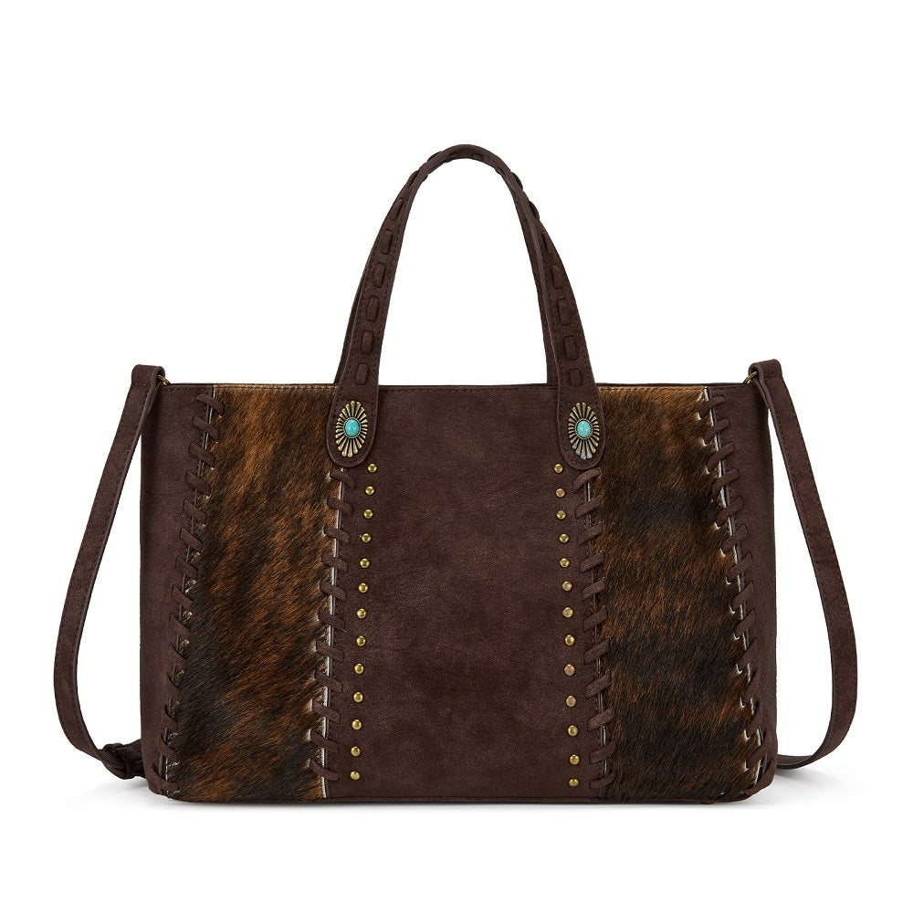 Trinity Ranch Genuine Cowhide Concealed Carry Tote Bag