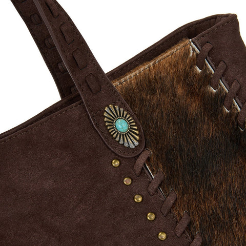 Trinity Ranch Genuine Cowhide Concealed Carry Tote Bag