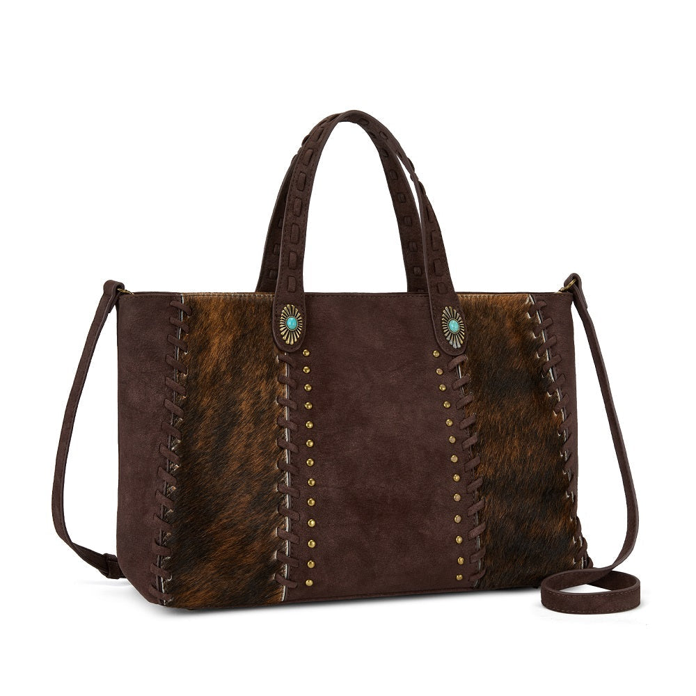 Trinity Ranch Genuine Cowhide Concealed Carry Tote Bag