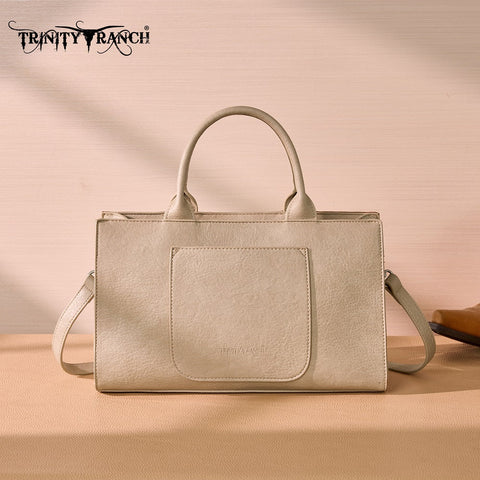 Trinity Ranch Floral Tooled Leather Western Satchel Tote Bag