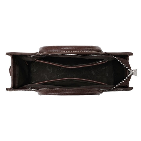 Trinity Ranch Floral Tooled Leather Western Satchel Tote Bag