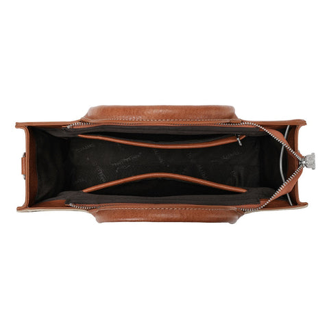 Trinity Ranch Floral Tooled Leather Western Satchel Tote Bag