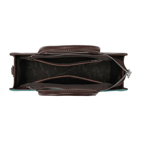 Trinity Ranch Floral Tooled Leather Western Satchel Tote Bag