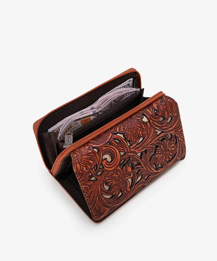 Trinity_Ranch_Tooled_Wallet_Brown