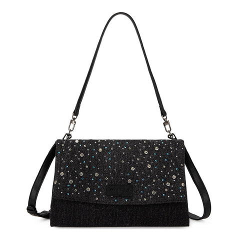 Wrangler Rhinestone Denim Flap Shoulder Bag