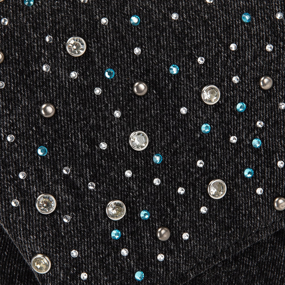 Wrangler Rhinestone Denim Flap Shoulder Bag