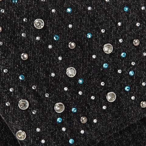 Wrangler Rhinestone Denim Flap Shoulder Bag