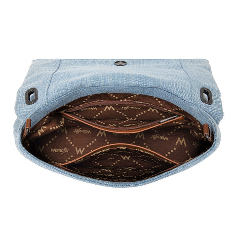 Wrangler Rhinestone Denim Flap Shoulder Bag