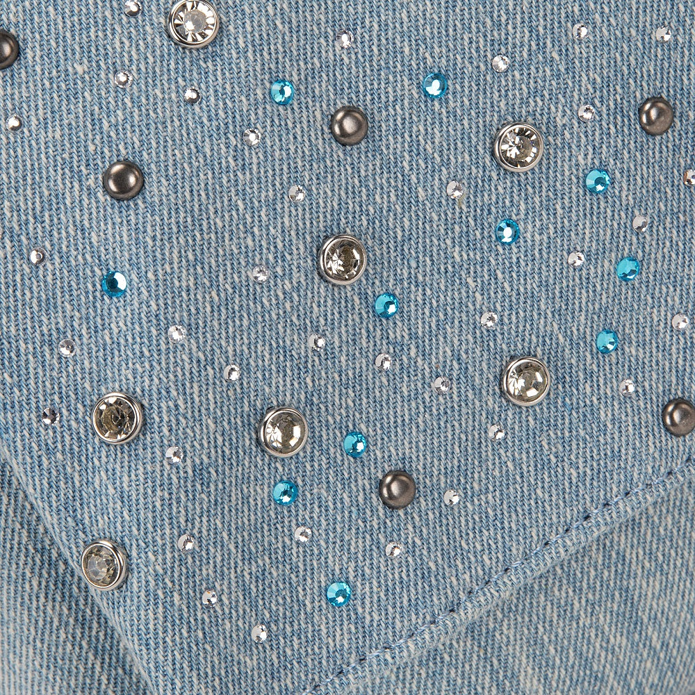 Wrangler Rhinestone Denim Flap Shoulder Bag