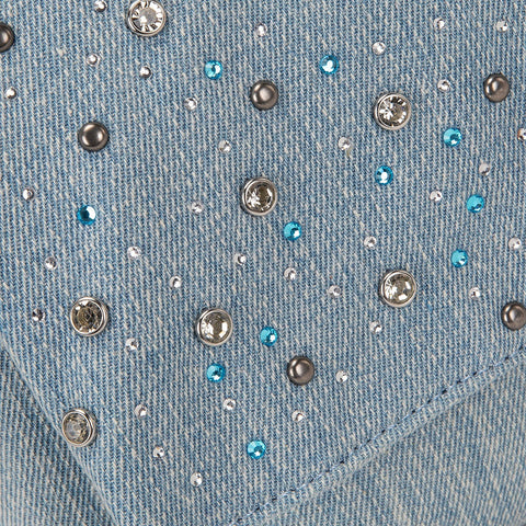 Wrangler Rhinestone Denim Flap Shoulder Bag