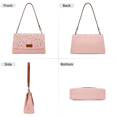 Wrangler Rhinestone Denim Flap Shoulder Bag