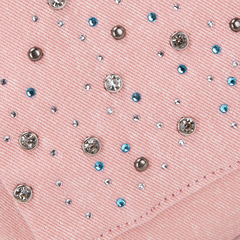 Wrangler Rhinestone Denim Flap Shoulder Bag
