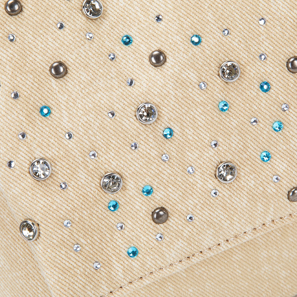 Wrangler Rhinestone Denim Flap Shoulder Bag