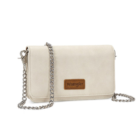 Wrangler Dual Strap Bandana Ruched Flap Crossbody Wallet Bag