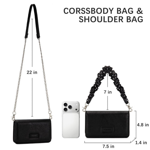 Wrangler Dual Strap Bandana Ruched Flap Crossbody Wallet Bag