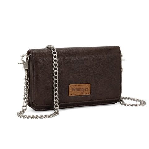 Wrangler Dual Strap Bandana Ruched Flap Crossbody Wallet Bag