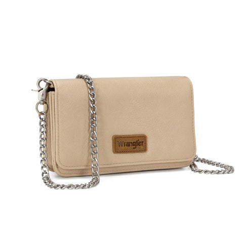 Wrangler Dual Strap Bandana Ruched Flap Crossbody Wallet Bag