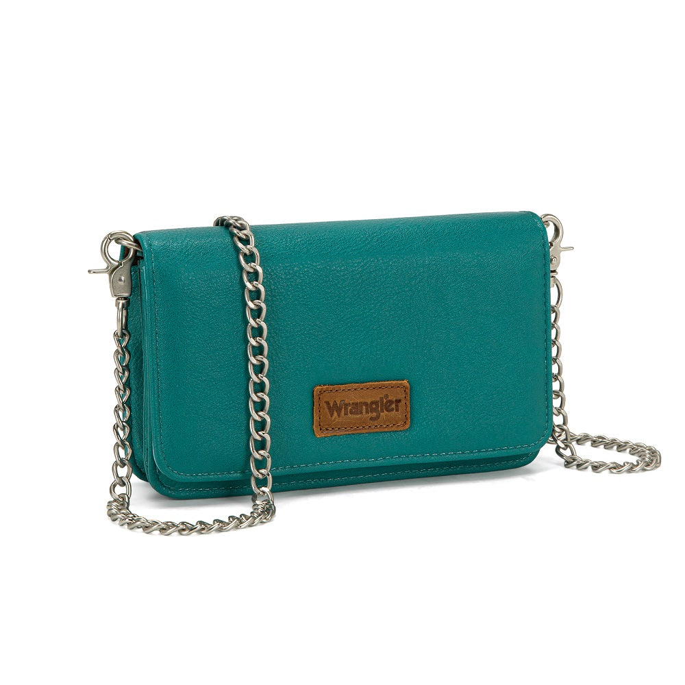 Wrangler Dual Strap Bandana Ruched Flap Crossbody Wallet Bag