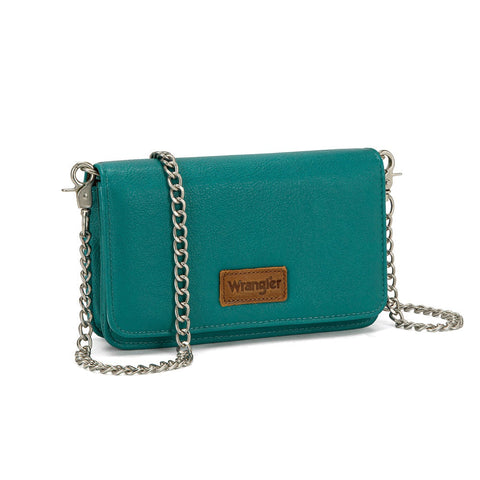Wrangler Dual Strap Bandana Ruched Flap Crossbody Wallet Bag